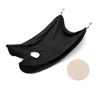 1 Pièce Noir Bavoir de Rasage Cap de Rasage Salon Care Smock Tablier de Rasage de Coupe de Cheveux pour Hommes avec 2 Ventouses et 1 Éponge à Poussière