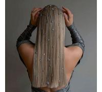 1 pièce Nouveau bandeau élégant décoré de strass à gland style filet, accessoire de cheveux élégant pour femmes, chaîne de tête, bijoux de tête, parure de cheveux, chaîne de cheveux, bijoux de cheveux