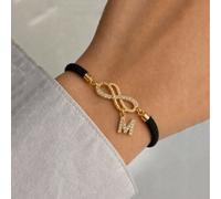 1 pièce Nouveau Bracelet de Corde Ajustable Classique avec Symbole Infini et Initiale pour Femmes L,M,S,H,A,T,O,B,C,D,E,F,G,I,J,K,N,P,R,V,W,Y,ZCuivre