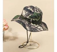 1 pièce Nouveau chapeau de soleil à large bord camouflage pour hommes, chapeau seau avec corde coupe-vent, convient pour la randonnée, la pêche, le camping, le cyclisme, l'escalade en montagne, la pro