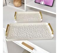 1 pièce Nouveau design de plateau acrylique avec poignée géométrique, forme ondulée, plateau de service de style nordique créatif pour les collations, les tasses, les couverts L,M,M+LGéométrique,Plant