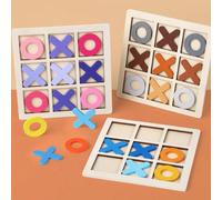 1 pièce Nouveau jeu de tic-tac-toe en bois XO dernier cri, jeu de construction pour l'entraînement mental, jeu d'échecs traditionnel à deux joueurs - cadeau parfait, cadeau d'anniversaire, cadeau idéa
