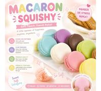 1 pièce Nouveau jouet de pression simulant un macaron sandwich d'été 2026 - Pain simulé en PU souple - Jouet anti-stress - Cadeau d'anniversaire - Cadeau de Pâques - Cadeau parfait rose,jaune,Blanc,Vi