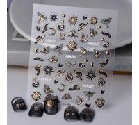 1 pièce Nouveau sticker d'ongles papillon en strass 5D, avec texture 3D gaufrée et feuille d'or, imperméable, autocollant décoratif pour ongles DIY, fournitures pour ongles AnimalPET