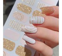 1 pièce Nouveaux autocollants d'ongles élégants, autocollants de vernis à ongles couvrant toute la surface, autocollants d'art des ongles amovibles et imperméables, pour femmes, autocollants d'ongles 