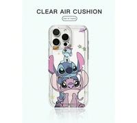 1 pièce Nouvelle coque de téléphone renforcée par airbag anti-chute, coque de téléphone de style minimaliste mignon de dessin animé Stitch Disney officiellement autorisée, motif unique, couverture de 