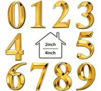 1 pièce Numéro de porte 3D dimensionnel, chiffres de 0 à 9, plaque de numéro de porte autocollante, autocollant de numéro d'adresse de rue, convient pour résidentiel, appartement, bureau, chambre d'hô