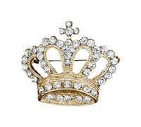 1 pièce or éclatant tendance paire strass couronne broche R8F2 accessoires cadeaux charme bijoux vêtements porter, Größe