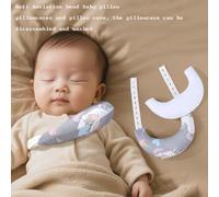1 pièce Oreiller de façonnage pour bébé, taie d'oreiller amovible et lavable imprimée de dessins animés, utilisation 4 saisons, oreiller en forme de croissant de lune anti-tête plate pour nouveau-né,