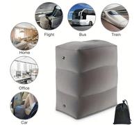 1 Pièce Oreiller De Repose-pieds Gonflable Pour Voyage, Avec Sac De Rangement, Gonflable De Type Pression, Ultra Léger Pliable, Pour L'avion, Le Train, La Voiture, Les Affaires, La Sieste, Tabouret De