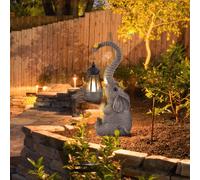 1 pièce Ornement de lanterne éléphant Décoration de scène créative pour le jardin, la cour extérieure. Lampe de décoration en résine avec animal mignon. Lampe d'ambiance pour la décoration du paysage 