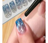 1 pièce Outil d'art des ongles magnétique 3D œil de chat avec baguette magnétique à perle ronde, convient pour l'effet de vague océanique du vernis à ongles gel, manucure DIY Aimant