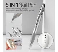 1 pièce Outil de pointage d'art des ongles 4-en-1, outil multifonction de pointage/fleur/peinture d'art des ongles, convient pour le salon de manucure, les fournitures pour ongles, les outils pour ong
