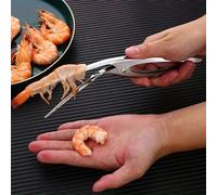 1 pièce Outil évideur de crevettes en acier inoxydable - Manche ergonomique, préparation efficace de fruits de mer, facile à peler et à nettoyer, ustensile de cuisine Taille UniqueAcier inoxydable