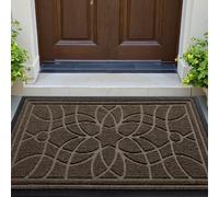 1 pièce Paillasson en polypropylène et caoutchouc, style rétro moderne rayé demi-cercle épaissi. Gratte la saleté, non obstructif, facile à nettoyer. Convient pour la décoration d'entrée extérieure et