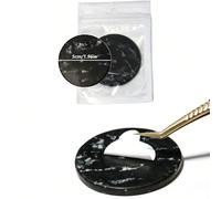 1 pièce Palette de colle en pierre de jade pour extension de cils, support adhésif rond noir pour la greffe de cils Pierre de marbre