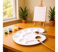 1 pièce Palette en plastique à 10 puits - Plateau de mélange blanc durable avec des creux ronds, convient pour les peintures gouache, acrylique et aquarelle, idéal pour les artistes et les amateurs, f