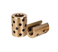 1 pièce palier lisse linéaire ouvert auto-lubrifiant en laiton-graphite, diamètre intérieur 10mm, diamètre extérieur 19mm, longueur 29mm, LM10-OP(10x19x29mm)