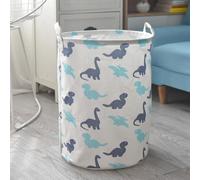 1 pièce Panier à linge en tissu, panier à linge avec poignées doubles imprimé de dinosaure de dessin animé mignon pour la maison, organisateur de salle de bain, panier, panier de rangement, panier à l