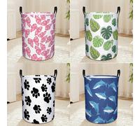 1 pièce Panier à linge pliable avec anse - motifs nœud, feuille de palmier, patte de chiot ou requin baleine. Boîte de rangement pour vêtements, convient pour la maison, la chambre, la salle de bain,
