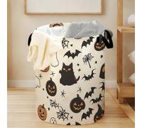 1 pièce Panier de rangement rond pliable avec motif citrouille, grande capacité, bac de rangement polyvalent pour la pépinière, les couches de bébé, les vêtements, les jouets Taille UniqueHalloweenPol