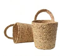 1 pièce Panier de rangement suspendu tressé en algues, panier de plante de jardin pour pot de fleurs, jardinière suspendue tressée en rotin pour plantes d'intérieur, de bureau et de salle de séjour Bo