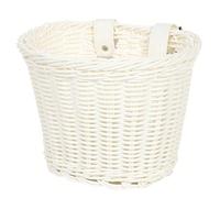 1 pièce Panier en plastique tressé imperméable pour bicyclette, amovible, en osier, pour guidon avant, panier de vélo pour enfants, 21x15x15cm noir,bleu,Blanc,Violet,Rose rouge,Rose,BrunPolypropylène