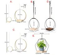 1 pièce Panier suspendu bohème à franges, support circulaire de suspension de plante aérienne, support métallique de fleur et de plante verte A,B,C,D,EFer