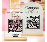 1 pièce Panneau personnalisé avec code QR, panneau personnalisé d'évaluation des entreprises, panneau d'affichage d'entreprise personnalisé, logo de médias sociaux avec code QR personnalisé, panneau d