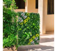 1 pièce Panneaux muraux de plantes artificielles, panneaux muraux de haie de buis, écran de clôture en faux gazon, décor mural en verdure pour la décoration intérieure et extérieure du jardin et de l'