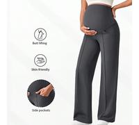 1 pièce Pantalon de maternité pour femmes, avec poches, ceinture élastique qui ne comprime pas le ventre, double poches pratiques pour transporter des articles de sport en été L,M,S,XLTissu tissé