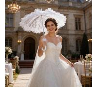 1 pièce Parapluie en dentelle de princesse, convient pour les accessoires de photographie de mariage, la décoration de mariage, ainsi que pour Thanksgiving, le Nouvel An Taille Unique,rouge,noir,Blanc