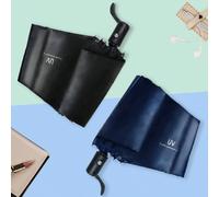 1 pièce Parapluie noir automatique à 8 baleines, résistant au vent et aux UV, conception à ouverture inversée, portable pour usage unique (tissu du parapluie, couleur des baleines et motif de lettres 