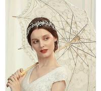 1 pièce Parasol blanc en dentelle avec broderie florale, petite taille, élégant parasol en dentelle avec broderie florale, convient pour le mariage, le mariage, la fête de mariage, la photographie de 