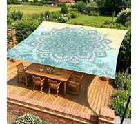 1 pièce Parasol de style bohème vert à motif mandala dégradé, épais et imperméable pour l'extérieur, le jardin ou la terrasse. Livré avec des cordes (cadres non inclus) 200*240,180*180,150*150,200*200