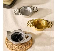 1 pièce Passoire à thé en acier inoxydable, filtre à thé créatif, accessoires de service à thé en maille dentelle, théière, passoire à thé à double anse, accessoires de service à thé Gongfu et support