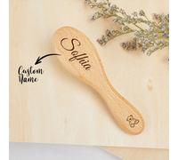 1 pièce Peigne à cheveux de bébé en bois avec fleur gravée au laser, cadeau commémoratif, cadeau de baptême, peigne de bébé personnalisé, cadeau pour nouveau-né, cadeau pour nouvelles mamans, peigne p