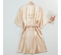 1 pièce Peignoir à strass hotfix, robe de mariée et de demoiselle d'honneur avec lettre initiale, peignoir du matin et peignoir de nuit, tenue de préparation pour la fête de mariage, accessoires de cé
