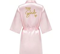 1 pièce Peignoir doré avec lettres initiales pour marié, mariée et demoiselle d'honneur, tenue de préparation pour la fête de mariage, accessoires pour la cérémonie de mariage et la réception, pyjama 