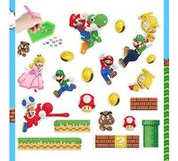 1 pièce Peinture de diamant de dessin animé Super Mario, autocollants DIY, peintures de briques et de pierres, stickers muraux, autocollants faits à la main, diamants ronds, jouets puzzle, matériel de