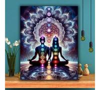 1 pièce Peinture de diamants mandala de méditation DIY en vente, image de décoration d'intérieur de diamants ronds complets, kit de point de croix en mosaïque de diamants 30x40cm ou 40x50cm 30*40,40*5