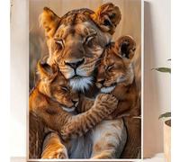 1 pièce Peinture diamant DIY à points abstraite avec un tigre, œuvre d'art de peinture diamant d'animal sauvage, comprend les outils, sans cadre, décoration murale moderne pour la maison et le bureau,