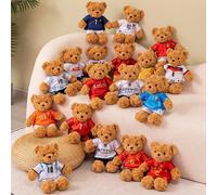 1 pièce Peluche d'ours en peluche mignon portant le maillot de la Ligue des champions et de la Premier League, ours en peluche portant un maillot, mémorabilia sportif pour supporter de football, cadea