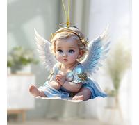 1 pièce Pendentif créatif en acrylique 2D représentant un ange, un diable et une citrouille. Pendentif de décoration pour une fête sur le thème des anges, convient pour la chambre, le bureau, le dorto
