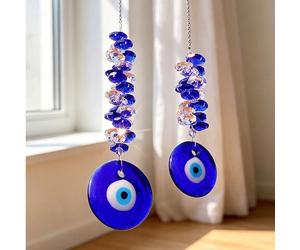 1 pièce Pendentif en cristal en forme d'œil de diable bleu, décoration d'intérieur, décoration de chambre, décoration murale M,SCristal artificiel