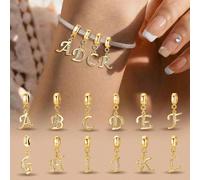 1 pièce Pendentif perlé en argent sterling 925 avec 26 lettres, convient pour les bracelets, les joncs, la création de bijoux DIY, cadeau d'anniversaire, bijoux élégants pour femmes L,M,S,H,A,T,O,X,B,