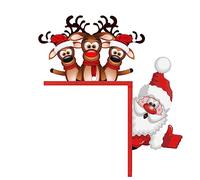 1 pièce Père Noël porte coin décoration bricolage couture créatifs décoration maison décor drôle sur ma porte coin film sur mon coin de porte tellement amusant coin de porte Edn432 (B, taille unique)