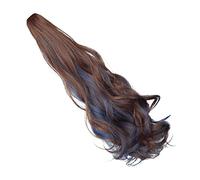 1 Pièce Perruque Longue Queue de Bouclée Température de Mode Clip Châtain pour Fêtes et Quotidienne