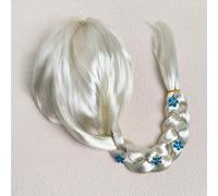 1 pièce Perruque tresse longue de princesse, pince à cheveux fleurie, perruque de costume de fête, perruque de personnage de dessin animé pour Halloween, Thanksgiving, Noël (avec filet à cheveux pour 