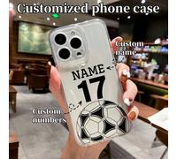 1 pièce personnalisable avec nom et numéro. Coque souple transparente anti-chute, compatible avec Samsung S25/S24/S23, iPhone Apple 16e, 16 Pro Max, 16 Pro, XR/15/14/13. à la mode, personnalisée, uniq